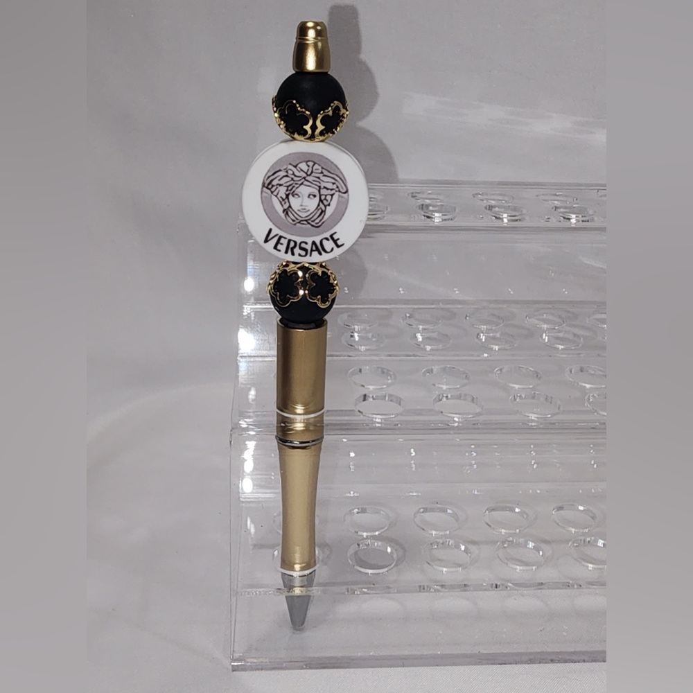 Fashion Versace Black and Gold Beaded Luxury Pen